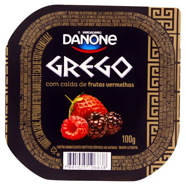 Iogurte Grego C/ Calda de Frutas Vermelhas Danone Pote 100g