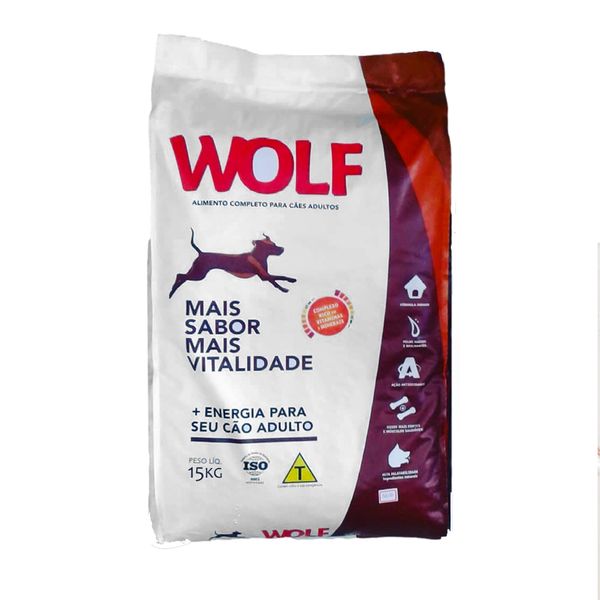 Ração para Cães Adultos WOLF Pacote 15kg