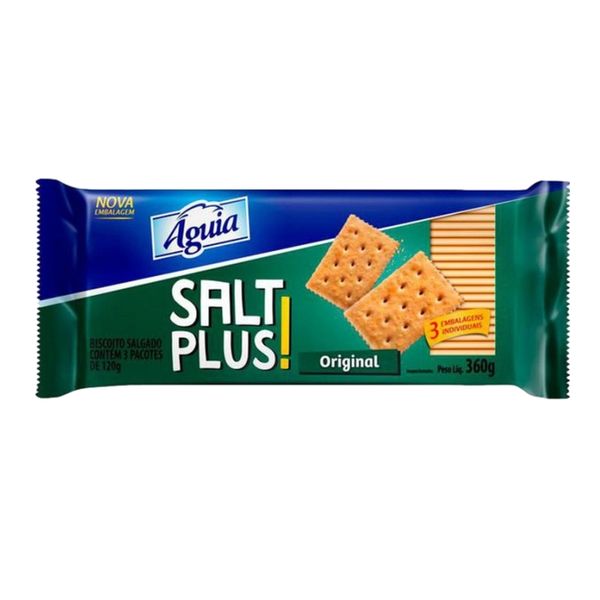 Biscoito Cream Cracker Salt Plus ÁGUIA Pacote 360g Biscoito Cream Cracker Salt Plus ÁGUIA Pacote 360g