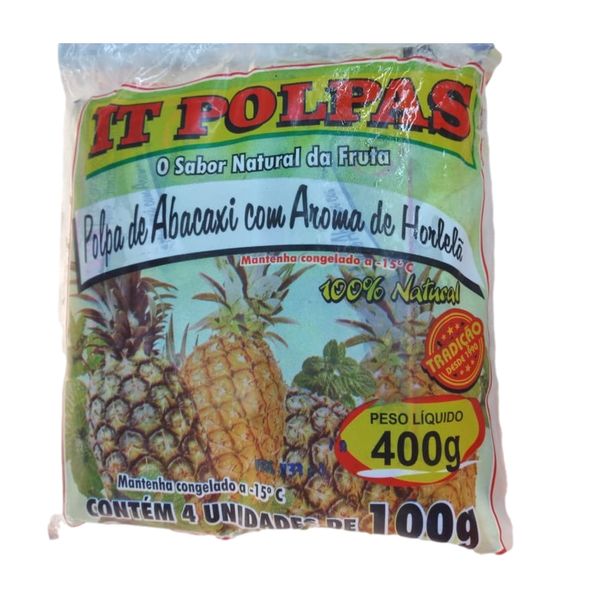 Polpa Abacaxi Com hortelã IT POLPAS Pacote 400g