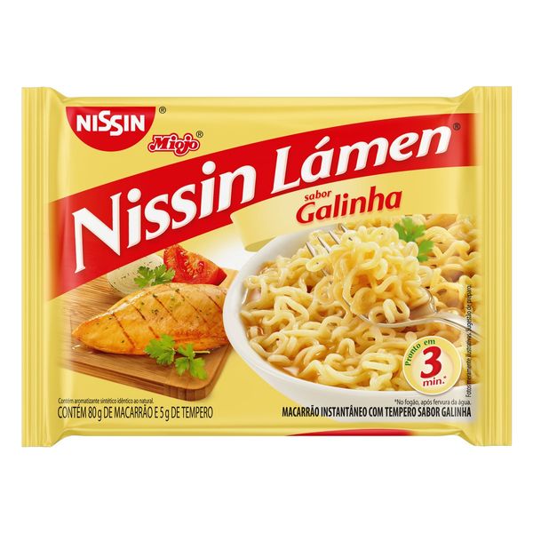 Macarrão Instantâneo NISSIN MIOJO Galinha Lámen Pacote 85g Macarrão Instantâneo NISSIN MIOJO Galinha Lámen Pacote 85g