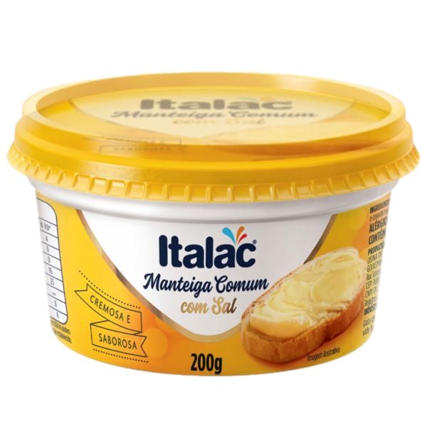 Manteiga ITALAC Comum Com Sal Pote 200g