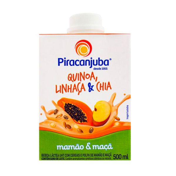 Bebida Láctea PIRACANJUBA Mamão & Maçã Quinoa e Linhaça Caixa 500ml