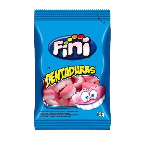 Bala de Gelatina Fini Dentaduras 15g 12 unidades