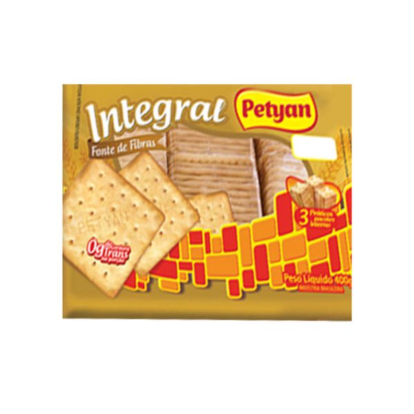 Biscoito Integral Cream Cracker PETYAN Pacote 400g