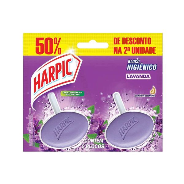 Detergente Sanitário HARPIC Bloco Lavanda Grátis 50% de Desconto na 2 Unidade