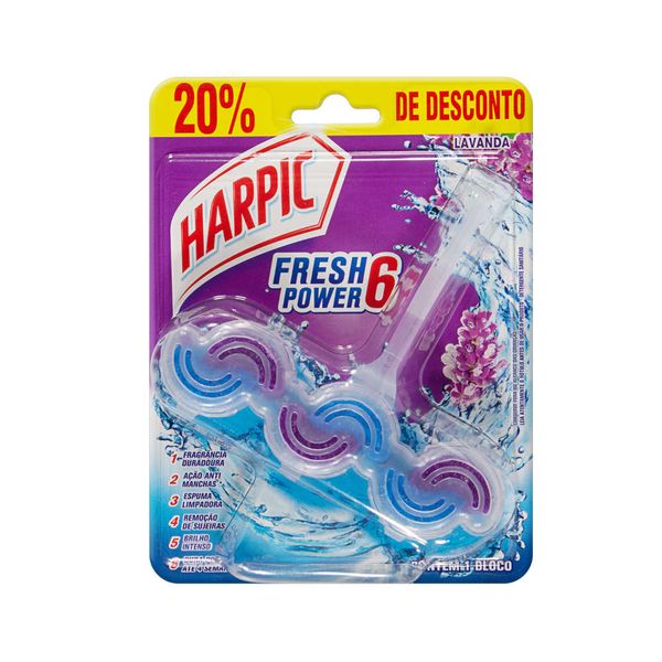 Detergente Sanitário Bloco Lavanda HARPIC Fresh Power 6 Grátis 20% de Desconto 1un