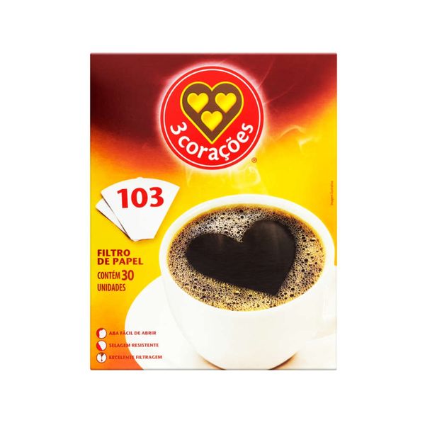 Filtro de Papel 103 3CORAÇOẼS 30un Filtro de Papel 103 3CORAÇOẼS 30un