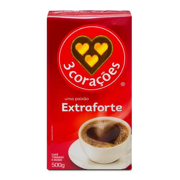 Café Tradicional 3 CORAÇÕES a Vacuo Extra Forte 500g