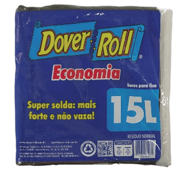 Saco de Lixo DOVER ROLL 15L Economia