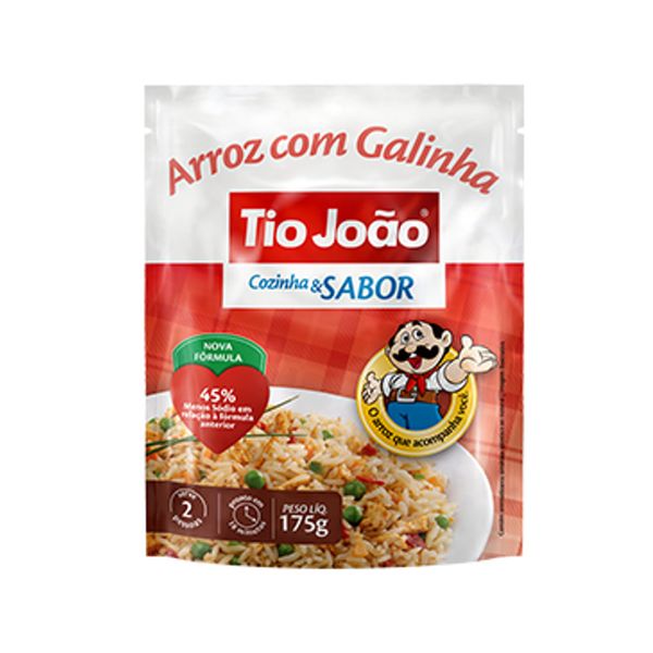 Arroz Cozinha TIO JOÃO Sabor Galinha Pacote 175g