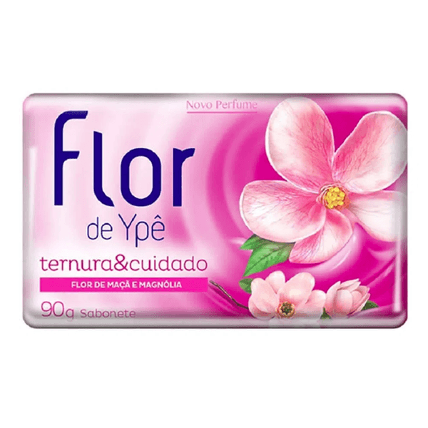 Sabonete Flor de YPÊ Ternura & Cuidado Flor de Maça e Magnólia Suave Rosa Barra 90g