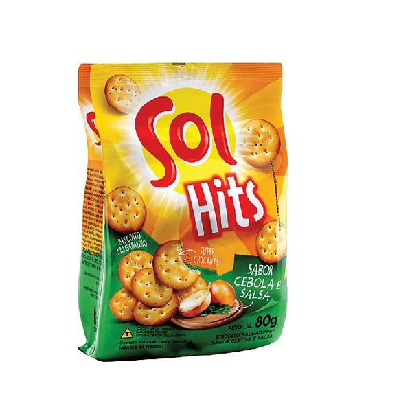 Biscoito SOL Hits Cebola & Salsa Pacote 80g