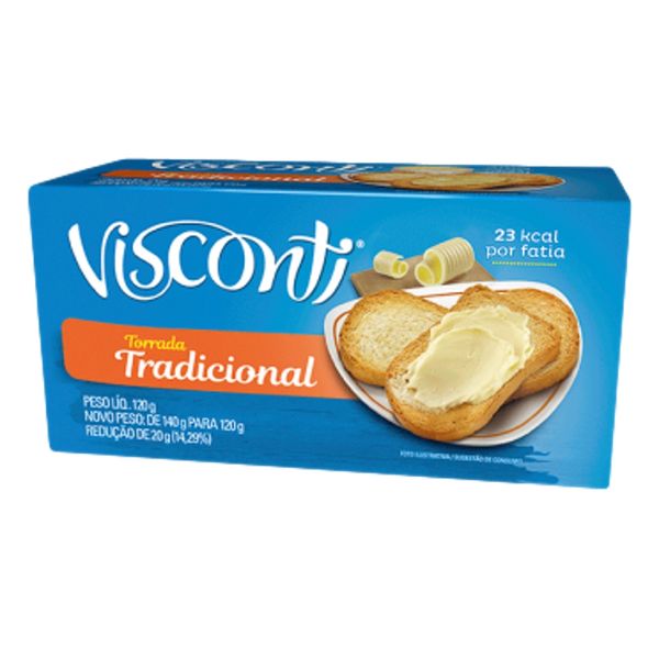 Torrada VISCONTI Tradicional Pacote 120g Torrada VISCONTI Tradicional Pacote 120g