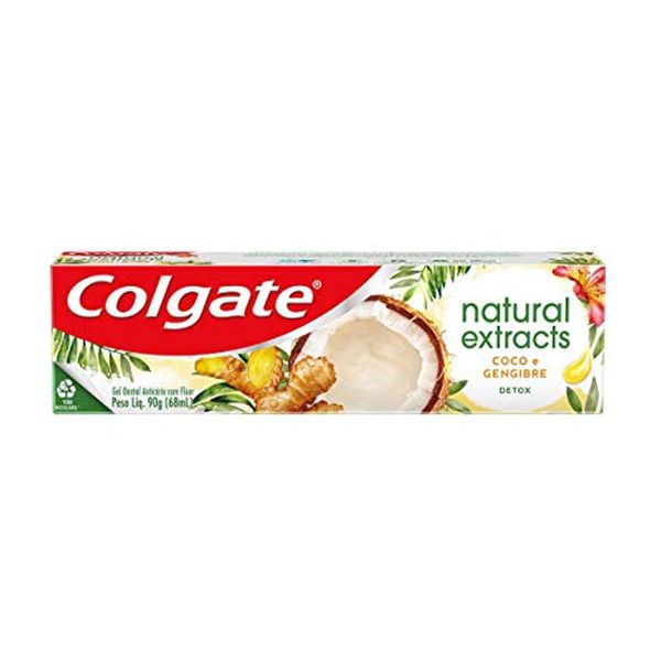 Creme Dental COLGATE Natural Extracts Coco e Gengibre Caixa 90g
