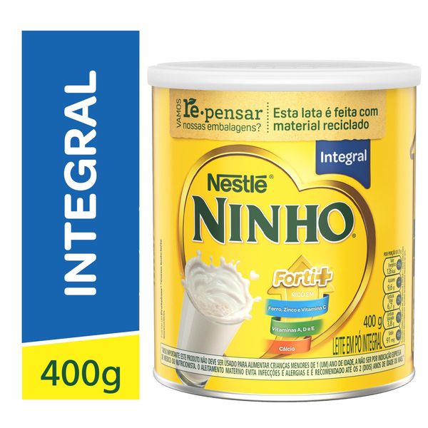 Leite em Pó Integral Ninho Forti+Nestlé Lata 400g