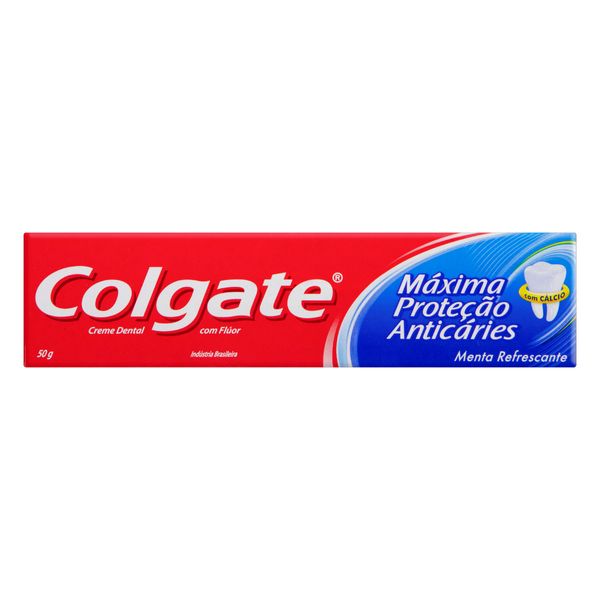 Creme Dental COLGATE Menta Refrescante Máxima Proteção Anticáries Caixa 50g