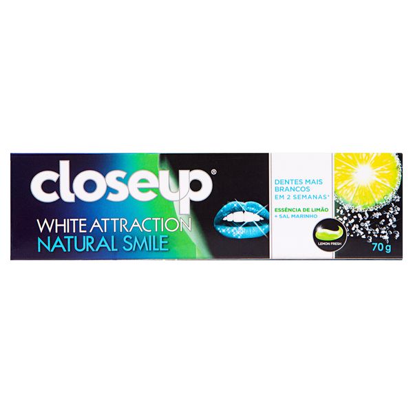 Gel Dental Natural CLOSEUP Smile Lemon Fresh White Attraction Caixa 70g