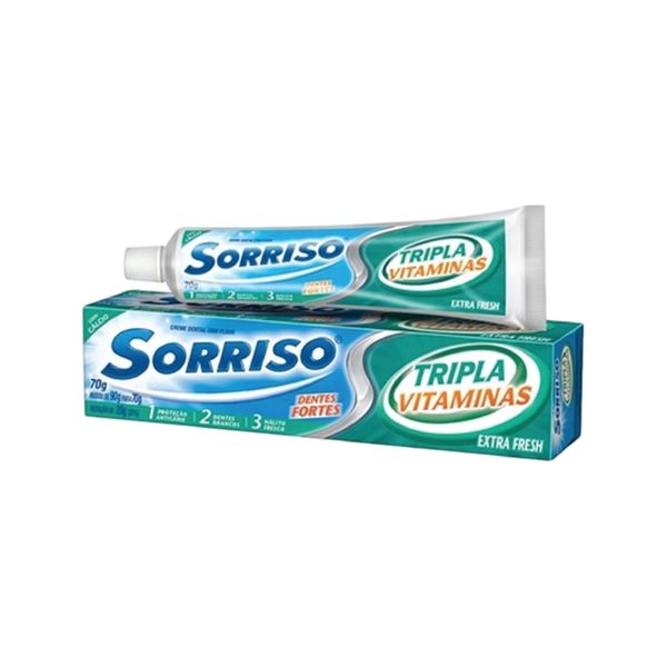 Creme Dental SORRISO Tripla Vitaminas Extra Fresh Caixa 70g