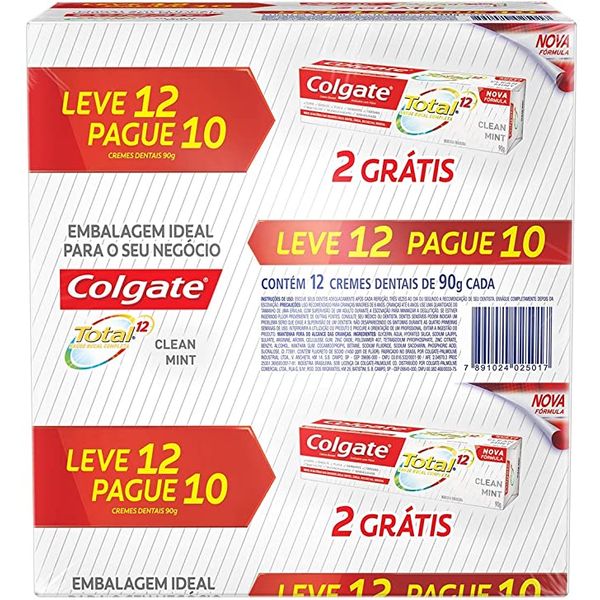 Creme Dental COLGATE Total 12 Clean Mint 90g Leve 12 Pague 10