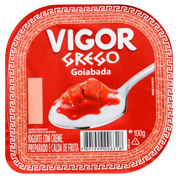 Iogurte Grego VIGOR Calda Goiabada Vigor Pote 100g