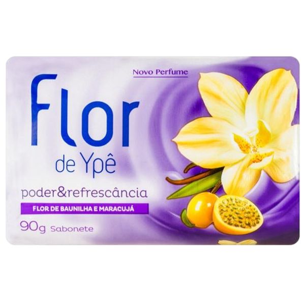 Sabonete FLOR DE YPÊ Poder & Refrescância Flor de Baunilha e Maracujá Lilas Barra 90g