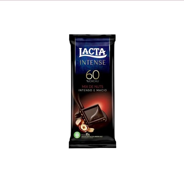 Chocolate LACTA Intense 60% Cacau Mix de Nuts 85g