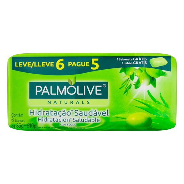 Pack Sabonete PALMOLIVE NATURALS Hidratação Saudável Barra 510g Leve6 Pague5un