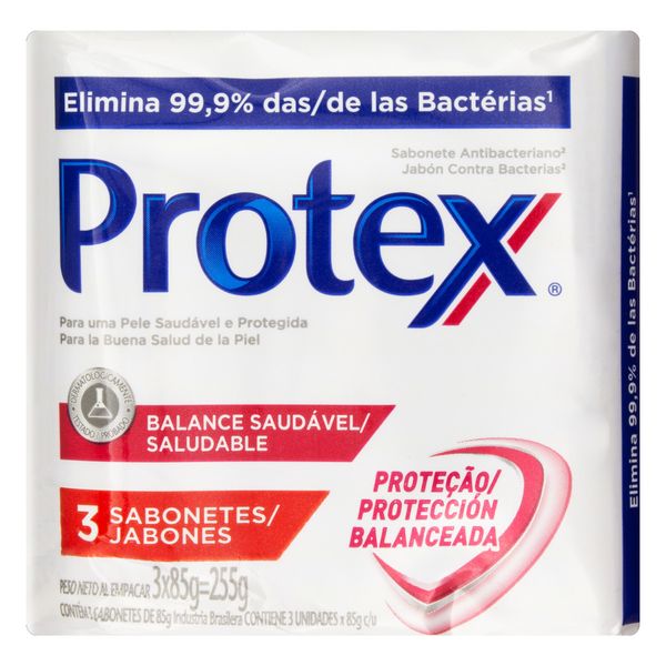 Pack Sabonete PROTEX Antibacteriano Balance Saudável Barra 255g 3un