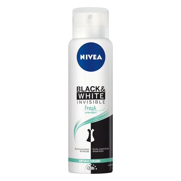 Desodorante Antitranspirante Aerossol NIVEA Invisible for Black & White e Fresh Erva-Doce 150ml