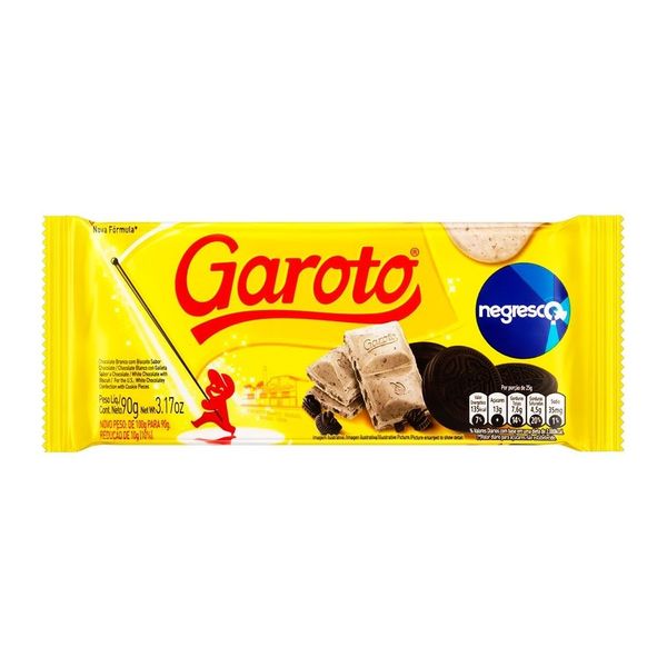 Chocolate GAROTO Biscoito Branco Tablete 90g