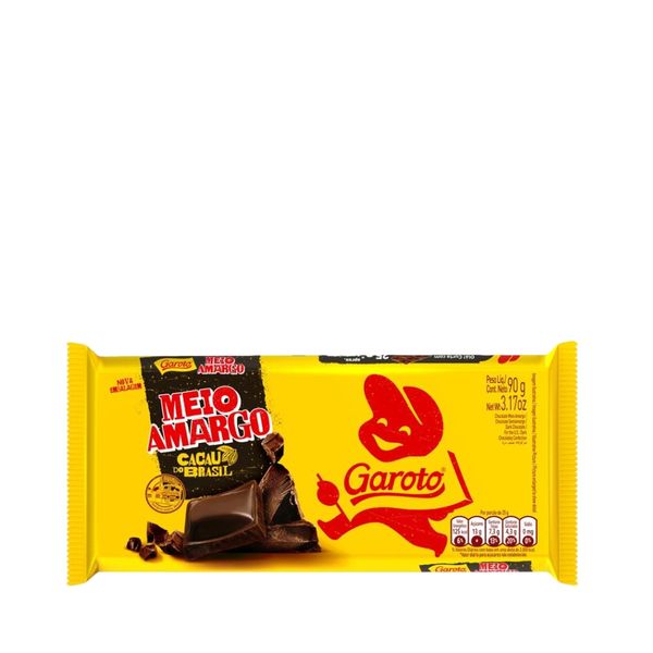 Chocolate GAROTO Meio Amargo Tablete 90g