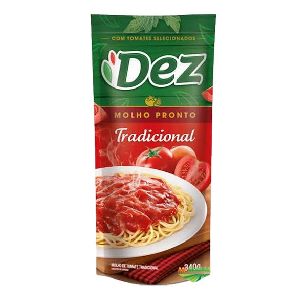 Molho Refogado Tradicional DEZ Sachê 340g Molho Refogado Tradicional DEZ Sachê 340g