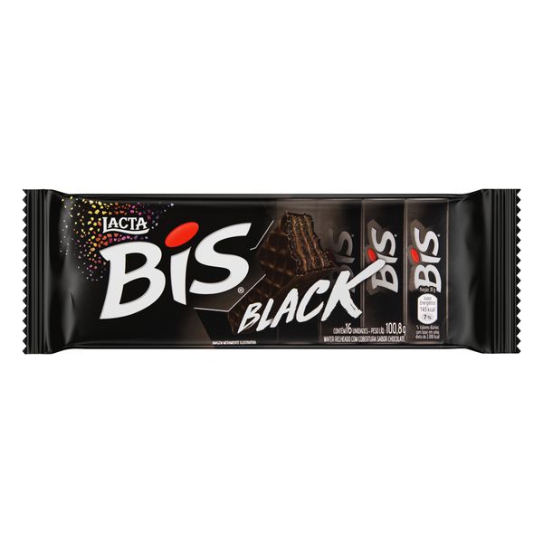 Wafer Recheio e Cobertura de Chocolate LACTA Bis Black Pacote 100,8g