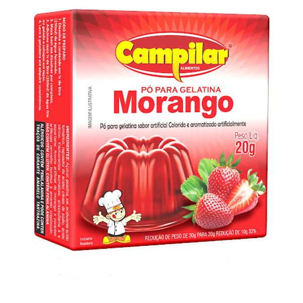 Gelatina CAMPILAR Morango Caixa 20g Gelatina CAMPILAR Morango Caixa 20g