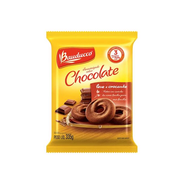 Biscoito Amanteigado BAUDUCCO Chocolate Pacote 335g