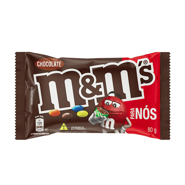 Confeito M&M Chocolate ao Leite Pacote 80g