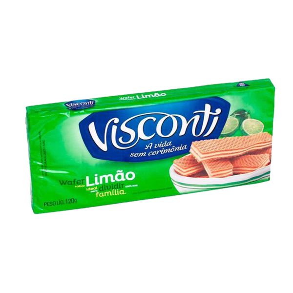Biscoito Wafer Duplo Limão VISCONTI Pacote 120g