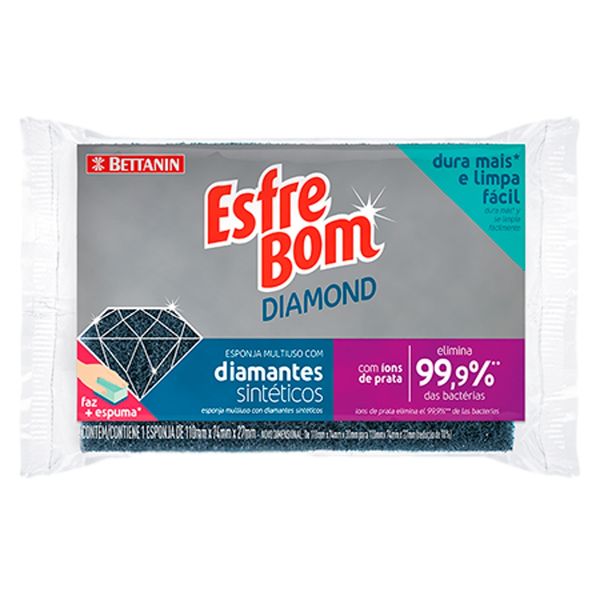 Esponja Diamond ESFREBOM Pacote 1un