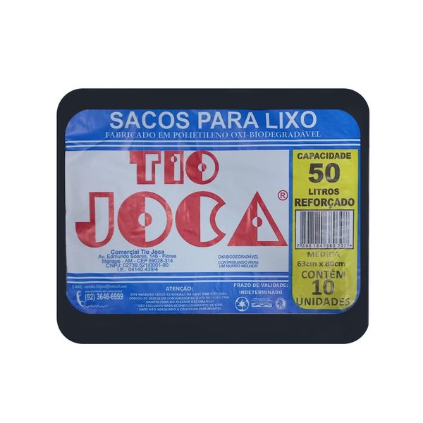 Saco de Lixo TIO JOCA Preto Pacote 50L
