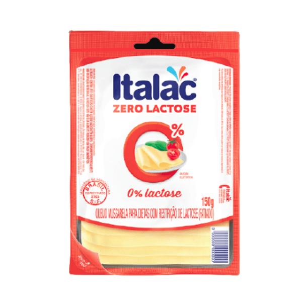 Queijo Mussarela ITALAC Zero Lactose Fatiado 150g Queijo Mussarela ITALAC Zero Lactose Fatiado 150g