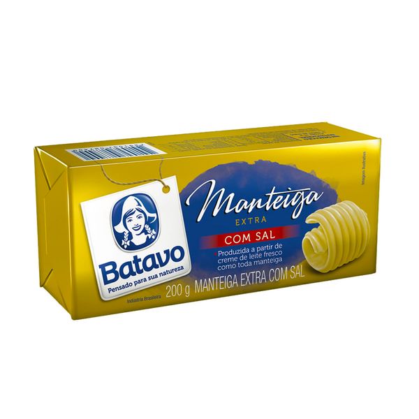 Manteiga Extra com Sal BATAVO Tablete 200g