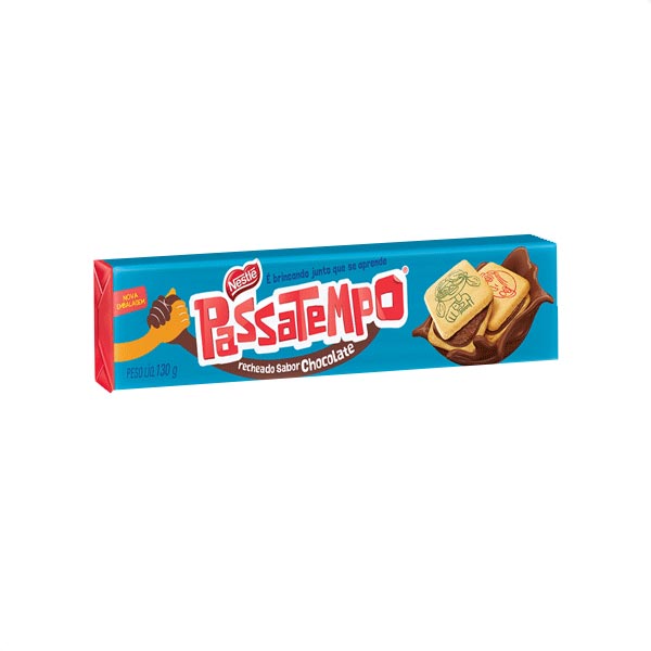 Biscoito Recheado PASSATEMPO Chocolate Pacote 130g