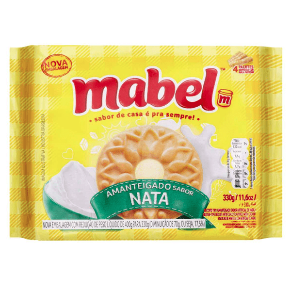 Biscoito MABEL Amanteigado Nata Pacote 330g