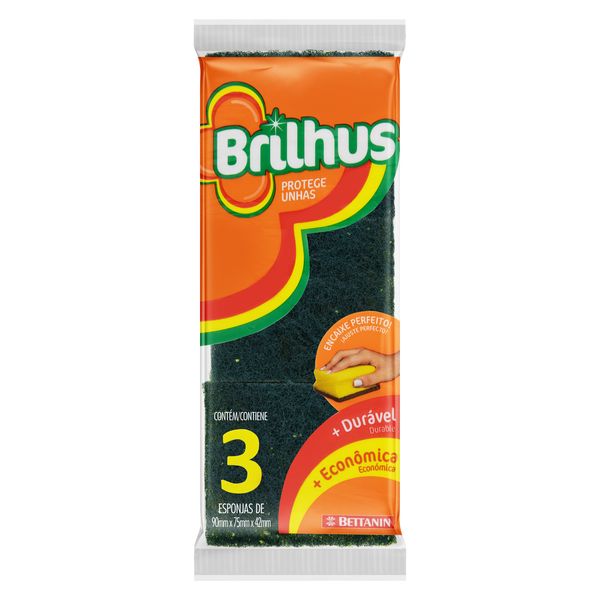 Esponja Multiuso BRILHUS Protege Unhas 3un Esponja Multiuso BRILHUS Protege Unhas 3un