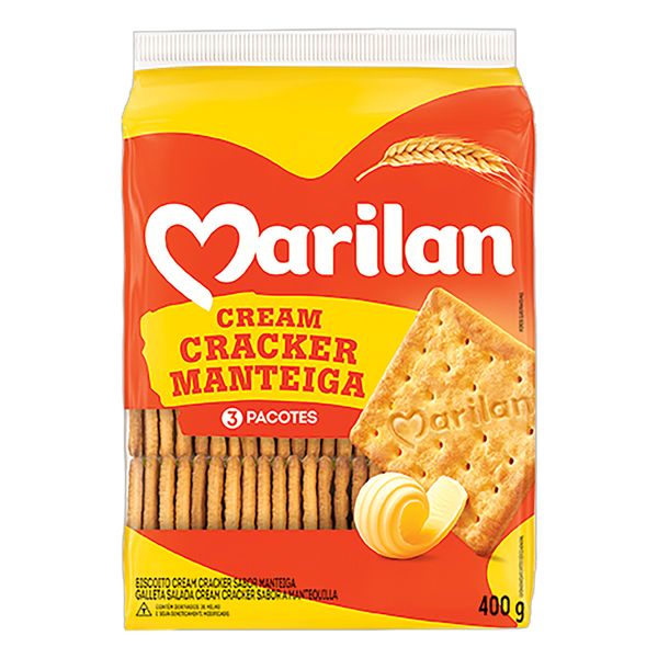 Biscoito Cream Cracker MARILAN Sabor Manteiga Pacote 400g