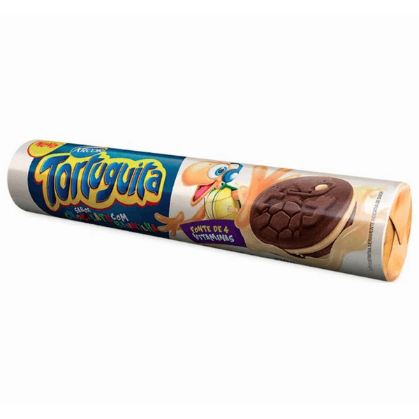 Biscoito Tortuguita Recheado Chocolate C/Baunilha ARCOR Pacote 130g