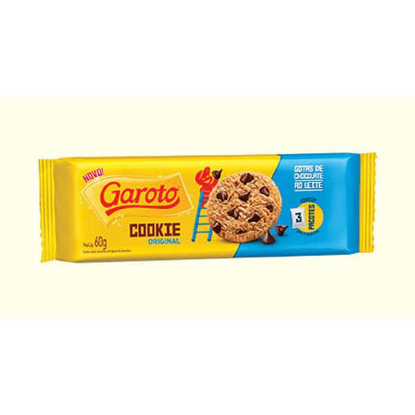 Cookie Gotas de Chocolate ao Leite GAROTO Pacote 60g