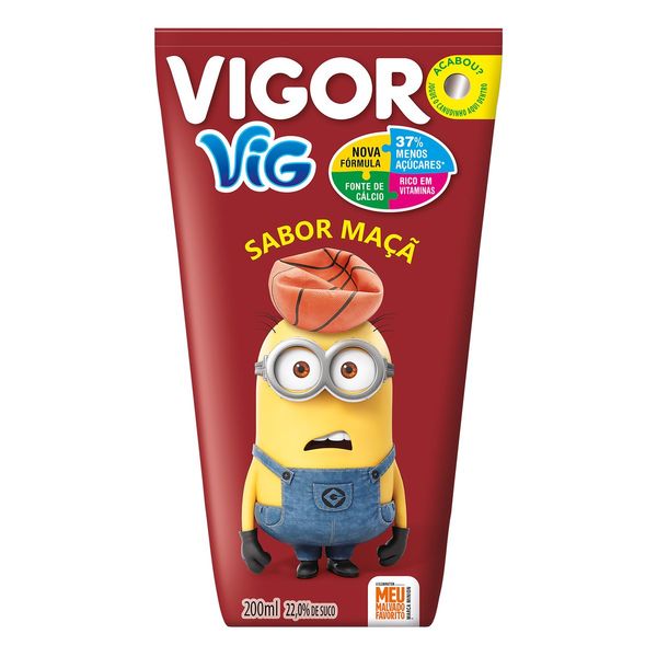 Bebida Adoçada VIGOR Vig Maçã Meu Malvado Favorito Caixa 200ml Bebida Adoçada VIGOR Vig Maçã Meu Malvado Favorito Caixa 200ml