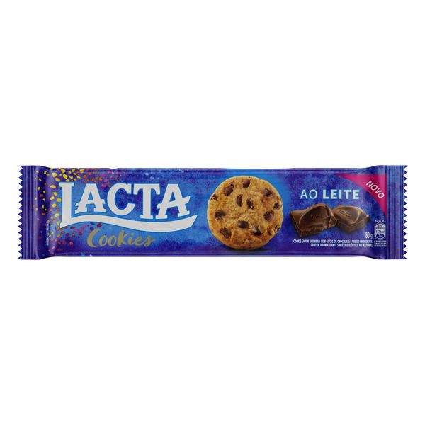Biscoito Cookie Baunilha com Gotas de Chocolate ao Leite LACTA Pacote 80g